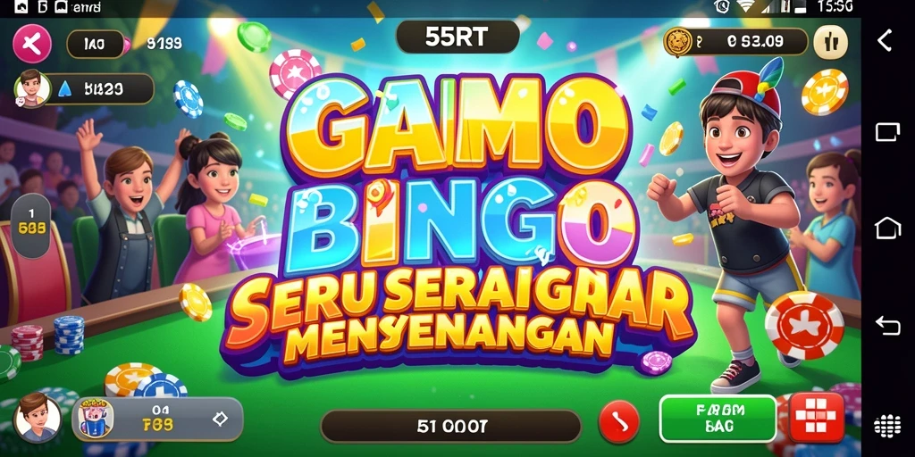 Tampilan gameplay seru 55RT dengan tema Bingo yang menarik.