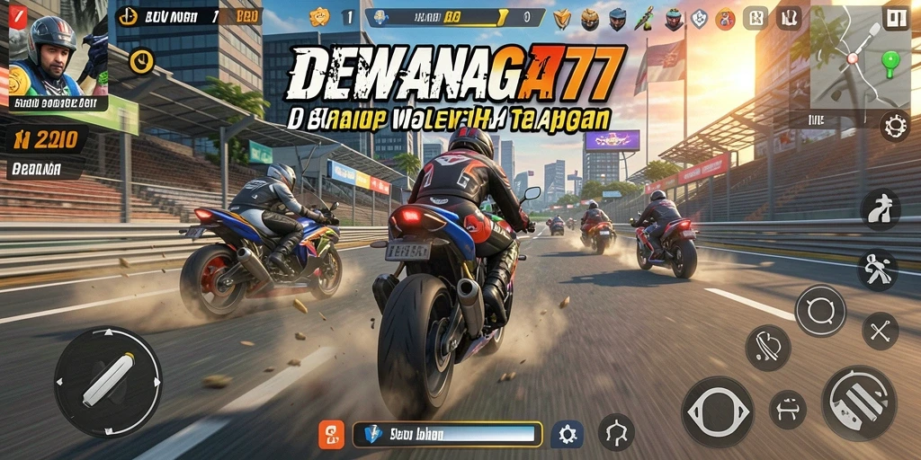 Gameplay menegangkan dalam balapan motor yang cepat.