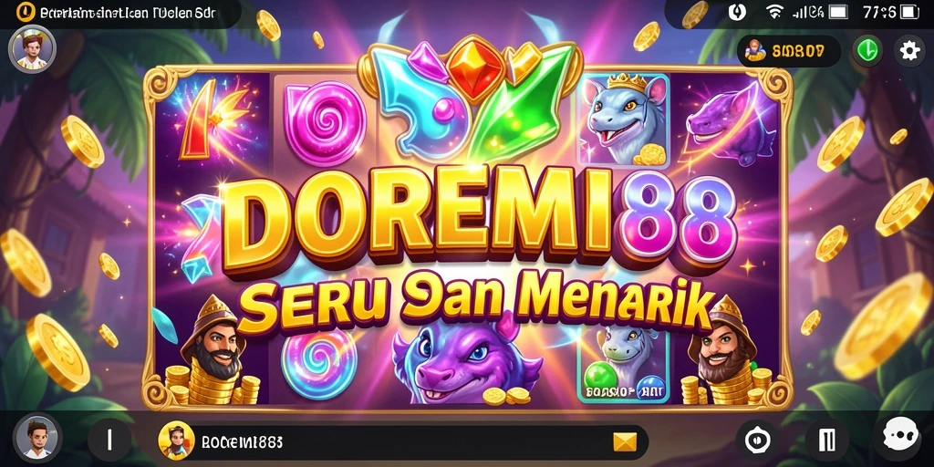 Screenshot gameplay DOREMI88 menampilkan momen menegangkan saat memutar gulungan slot.