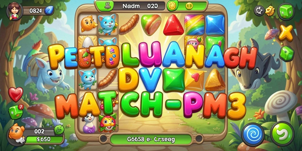 Tangkapan layar gameplay G668 menampilkan aksi mencocokkan permata.