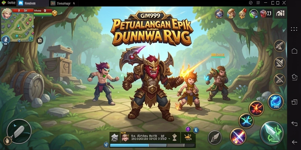 Tampilan gameplay GIM999 yang epik dengan pertarungan seru.