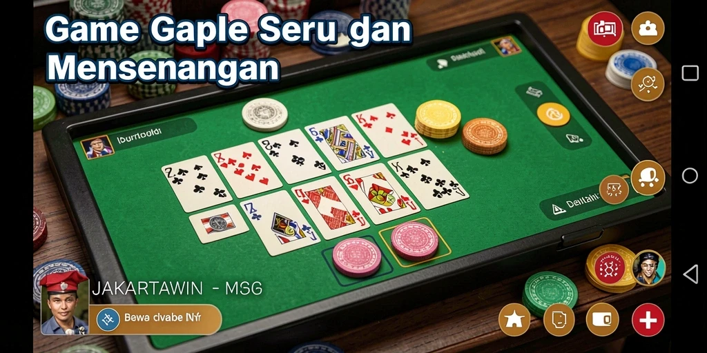 Screenshot JAKARTAWIN menampilkan gameplay Gaple yang menarik dan interaktif.