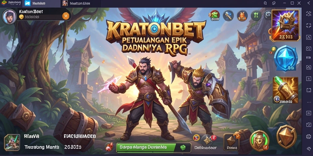 Tangkapan layar KRATONBET menampilkan aksi seru dalam pertarungan RPG.