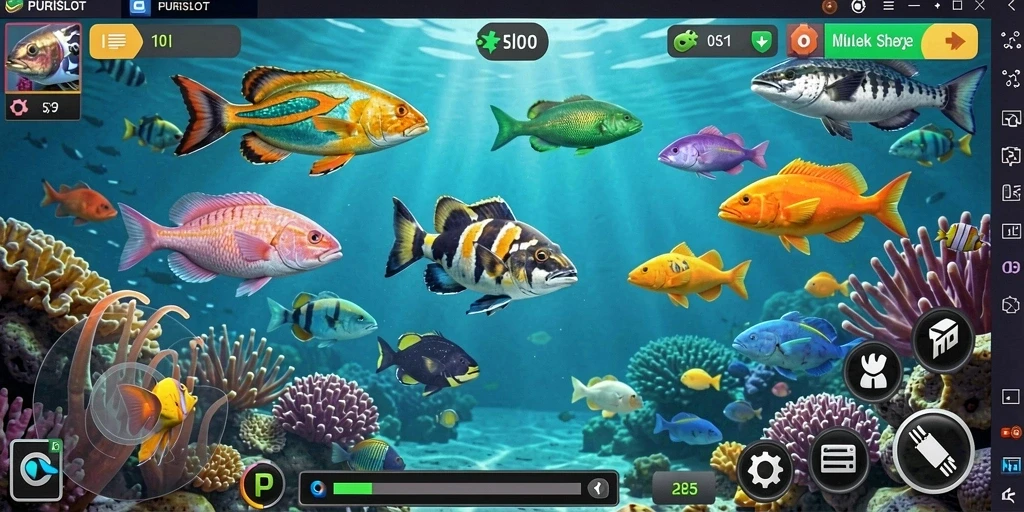 Tangkap ikan berwarna-warni dengan gameplay seru di PURISLOT.