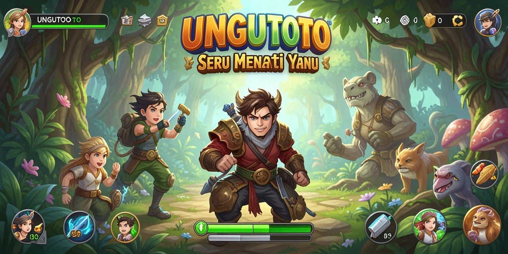 Tampilan gameplay seru UNGUTOTO dengan petualangan di dunia yang menawan.